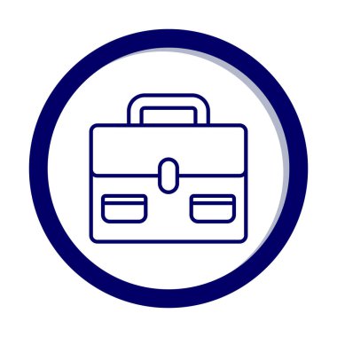 Evrak çantası vektör düz simgesi. İş durumu simgesi, bavul emojisi, vektör illüstrasyonu