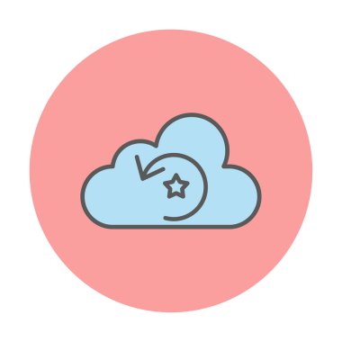 Yıldızlı bulut ve oku yeniden yükle. vektör illüstrasyonu 