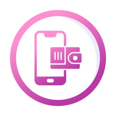 m-cüzdan vektör çizim tasarım ile Smartphone aygıtı