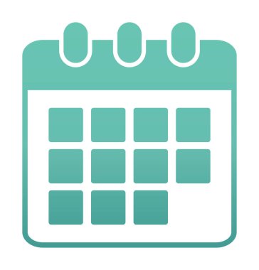 Takvim düzlüğü simgesi, vektör illüstrasyonu 