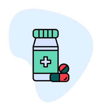 Düz tarzda ilaç şişesi simgesi 