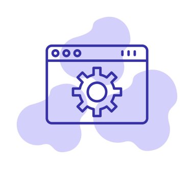 Web Sayfa Ayarları. simge basit illüstrasyon