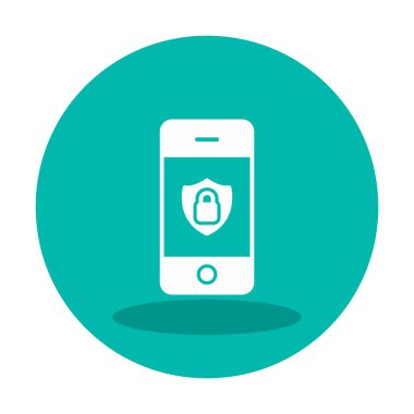 Gezici Güvenlik. Web simgesi basit illüstrasyon                     