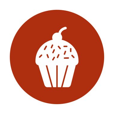 Kek renkli ikon, kek klipsi sanat, vektör illüstrasyonu