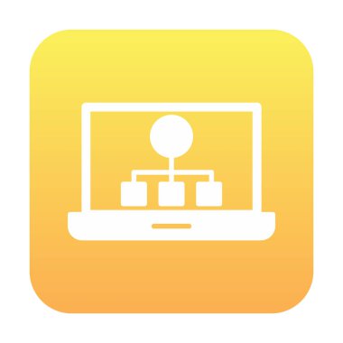 Basit Laptop Ekran simgesi, vektör illüstrasyonu