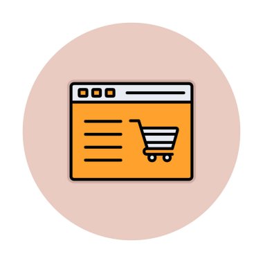 Alışveriş sitesi simgesinin vektör illüstrasyonu