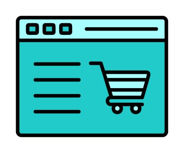 Alışveriş sitesi simgesinin vektör illüstrasyonu