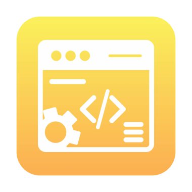 Düz biçimde web geliştirme simgesi. yazılım ve web sitesi sembolleri                           