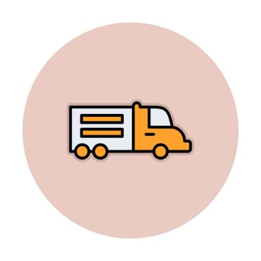 Web ve mobil uygulama tasarımınız için kamyon simgesi vektörü, dağıtım kamyonu logosu konsepti