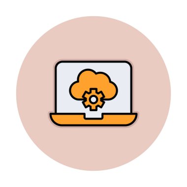 Bulut hesaplama. Bulut deposu. İnternet teknolojisi. Çevrimiçi servis. Data, bilgi güvenliği. Taslak vektör simgeleri kümesi. Veri Eşzamanlaması, Aktarım, Erişim ve diğer şeyleri içerir.