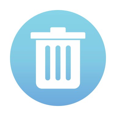 Çöp kutusu simgesi, çöp kutusu simgesi, renkli vektör illüstrasyonu