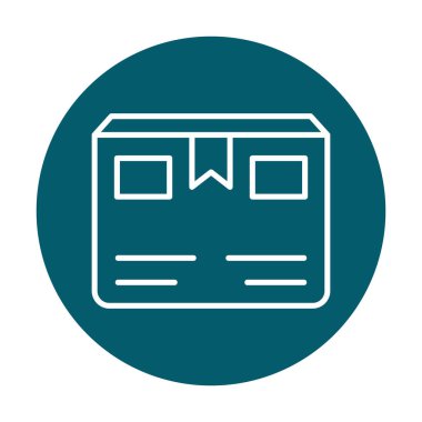 Teslimat kutusu simgesi, vektör illüstrasyonu basit tasarım