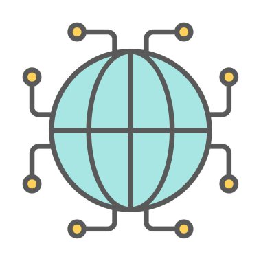 Digtal Dünya web simgesi vektör çizimi