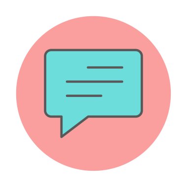 Basit sohbet simgesi, konuşma balonu, vektör illüstrasyonu