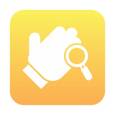 Bir büyüteç ikonuyla el. Hijyen konsepti. vektör illüstrasyonu