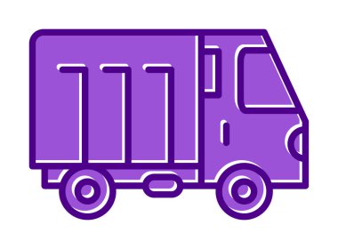 Web ve mobil uygulama tasarımınız için kamyon simgesi vektörü, kargo kamyonu logosu konsepti