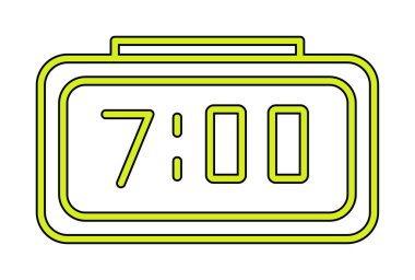 Dijital Saat simgesi. Vektör çizim