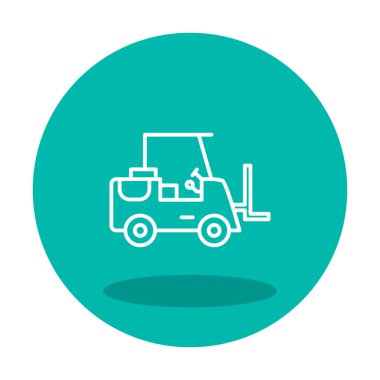 Forklift ikon vektörü. İnce çizgi işareti. izole edilmiş sınır sembolü çizimi