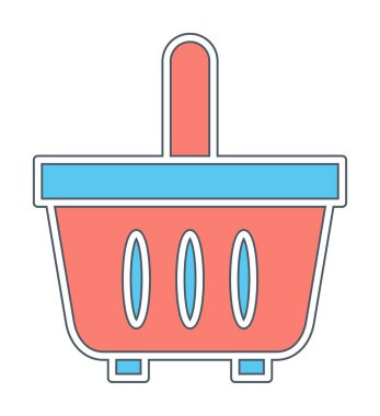 Alışveriş sepeti ikonu vektör illüstrasyonu          