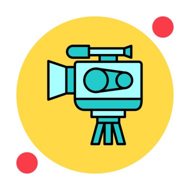 Video kamera. Web simgesi basit illüstrasyon 