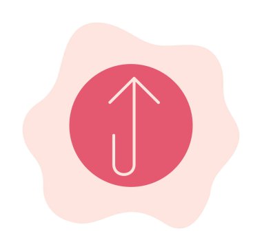 Yukarı ok simgesi, vektör illüstrasyonu, arayüz için düz tasarım 