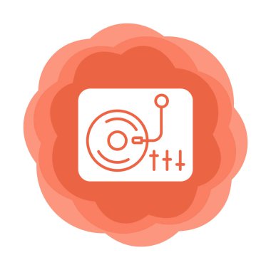 Basit vinil oynatıcı Turntable simgesi, vektör illüstrasyonu