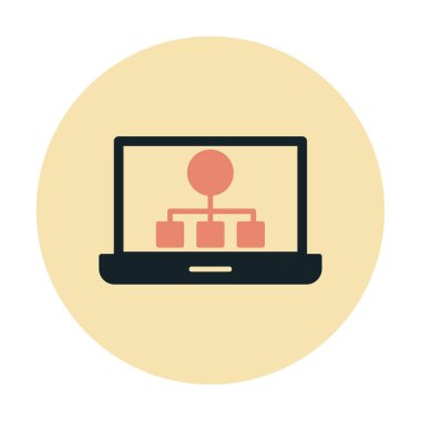 Basit Laptop Ekran simgesi, vektör illüstrasyonu