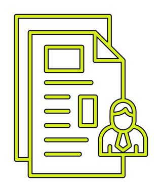 Beyaz arkaplanda istihdam ve iş özgeçmişi simgesi