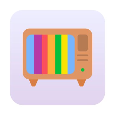 Eski TV simgesi vektör illüstrasyonu