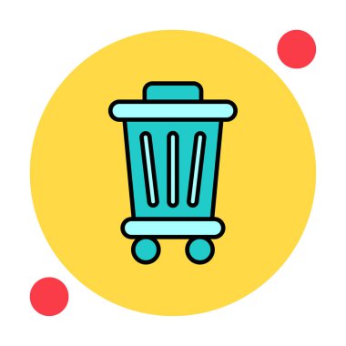 Çöp kutusu web simgesi, vektör illüstrasyonu