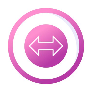 Çift ok sembolü, iki yön, sol, sağ simge, vektör illüstrasyonu