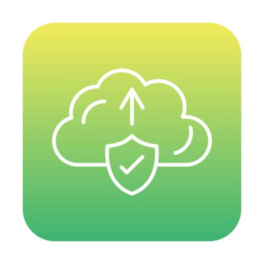 Vektör simgesi yükle, bulut depolama sembolü. Web sitesi veya mobil uygulama için modern, basit düz vektör çizimi