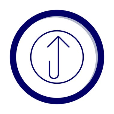 Yukarı ok simgesi, vektör illüstrasyonu, arayüz için düz tasarım 