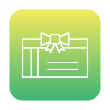 Basit hediye kartı simgesi, vektör illüstrasyonu