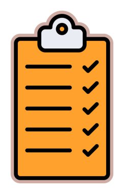 Kontrol listesi vektör simgesi modern basit vektör illüstrasyonu