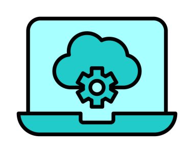 Bulut hesaplama. Bulut deposu. İnternet teknolojisi. Çevrimiçi servis. Data, bilgi güvenliği. Taslak vektör simgeleri kümesi. Veri Eşzamanlaması, Aktarım, Erişim ve diğer şeyleri içerir.