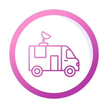 News Van düz vektör simgesi