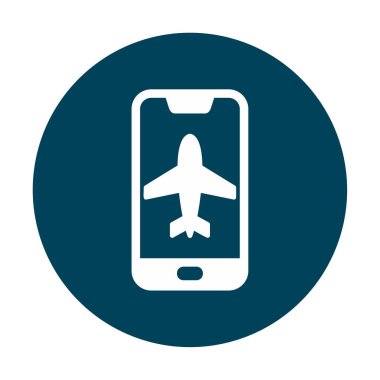 Akıllı telefon ekranında uçak kipi, vektör illüstrasyonu 