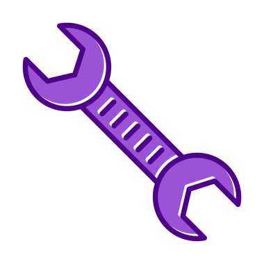 İngiliz anahtarı vektör simgesi, düz biçimli modern iş onarım araçları