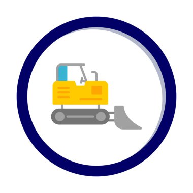 Buldozer simgesi vektör logosu illüstrasyonu