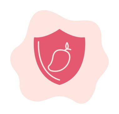 Shield 'in mango meyveli vektör çizimi   