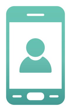 Mobil Kullanıcı simgesi vektör çizimi