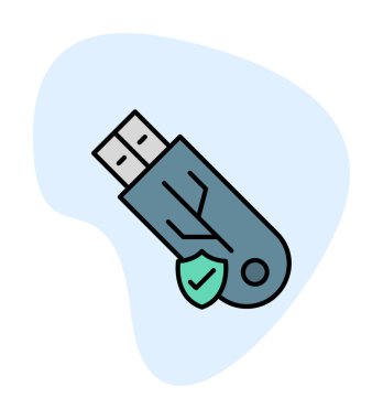 usb güvenli web için basit simge.