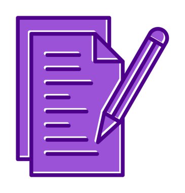 Not ve kalem vektör çizimi