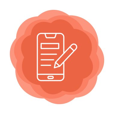 Beyaz arkaplanda not defteri simgesi olan akıllı telefon 