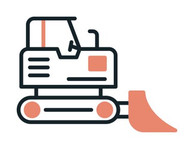 Buldozer simgesi vektör logosu illüstrasyonu