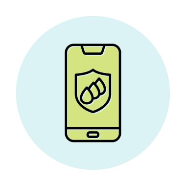 Su geçirmez telefon simgesi, vektör illüstrasyonu