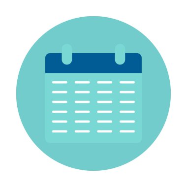 Takvim düzlüğü simgesi, vektör illüstrasyonu 