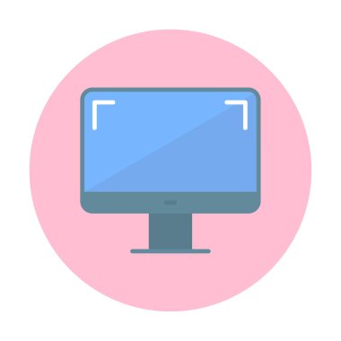 bilgisayar izleme simgesi, vektör illüstrasyonu basit tasarım