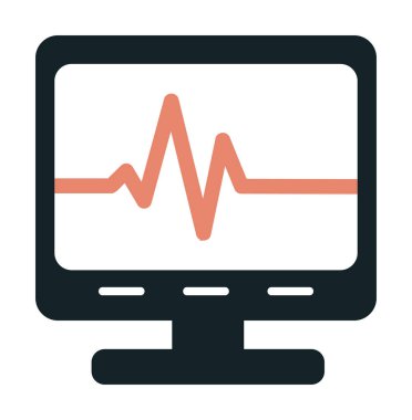 Ecg Okuma simgesi, vektör illüstrasyonu  